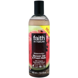 Faith in Nature, Shower Gel & Foam Bath, Watermelon, 13.5 fl oz (400 ml)