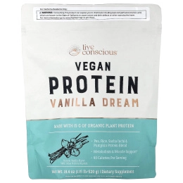 Live Conscious, Vegan Protein, Vanilla Dream, 520 г (1,15 фунта)