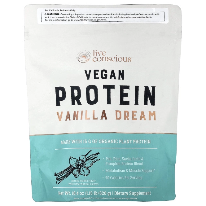 Live Conscious, Vegan Protein, Vanilla Dream, 520 г (1,15 фунта)