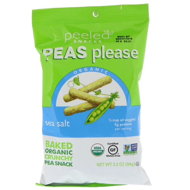Peeled Snacks, Organic, Peas Please, Sea Salt, 3.3 oz (94 g)