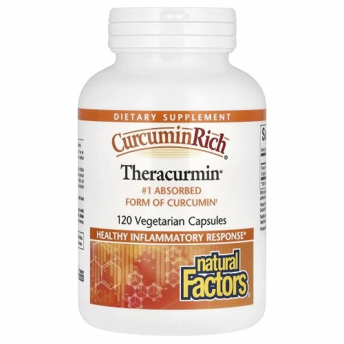 Natural Factors, CurcuminRich, Theracurmin, куркумин, 120 растительных капсул