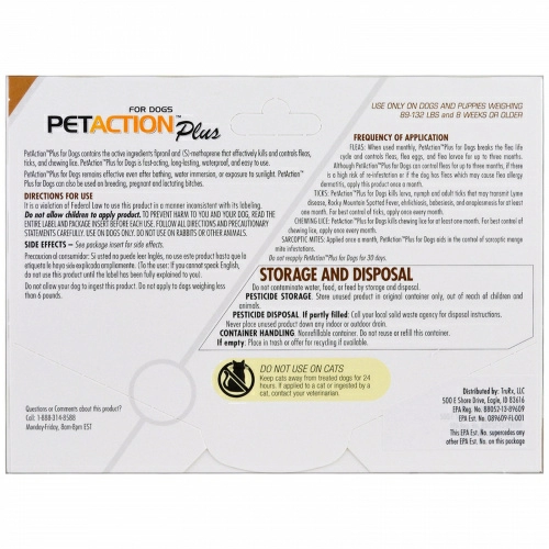 PetAction Plus, For Xlarge Dogs, 3 Doses - 0.136 fl oz Each