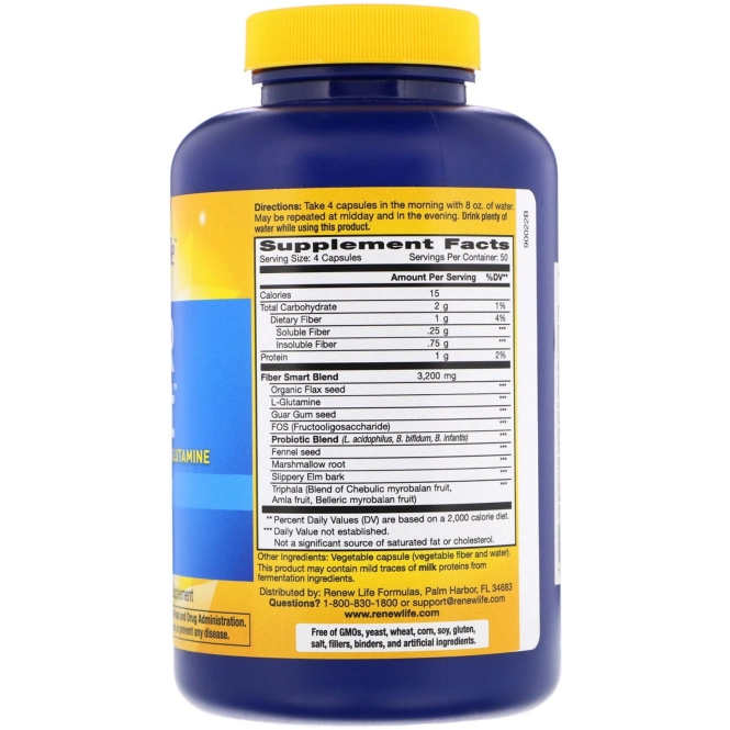 Renew Life, FiberSmart, 200 вегетарианских капсул