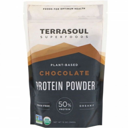 Terrasoul Superfoods, Plant-Based, Chocolate, Protein Powder, 12 oz (340 g)