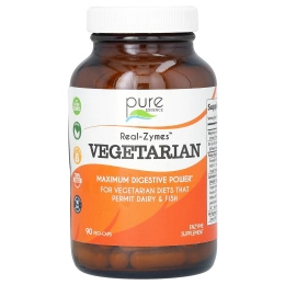 Pure Essence, Real-Zymes, вегетарианское питание, 90 капсул в растительной оболочке