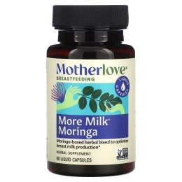 Motherlove, Breastfeeding, More Milk Moringa, 60 жидких капсул