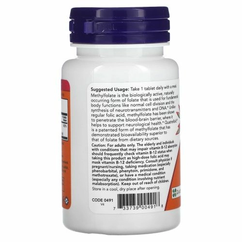 Метилфолат 1000 мкг, Methyl Folate 1000 mcg, Now Foods, 90 таблеток