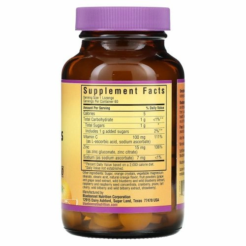 Bluebonnet Nutrition, EarthSweet, цинковые пастилки, натуральный апельсиновый ароматизатор, 60 пастилок