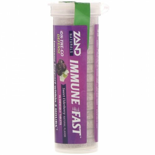 Zand, Immune Fast, сладкая бузина, 15 жевательных таблеток