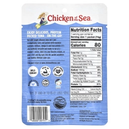Chicken of the Sea, Дикий альбакоровый тунец, родниковая вода, 70 г (2,5 унции)