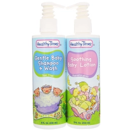 Healthy Times, Комплект для нежного ухода за младенцем, шампунь и жидкое мыло 2-в-1, лосьон, 2 бутылочки, 8 ж. унц.(236 мл) в каждой