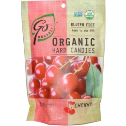 GoOrganic, Органические леденцы, вишня, 3,5 унции (100 г)