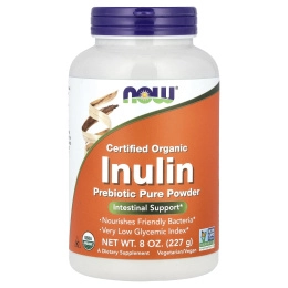 NOW Inulin Prebiotic FOS, Инулин Пребиотик Порошок 227 г