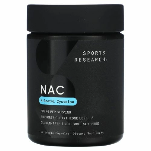 Sports Research, NAC, N-ацетилцистеин, 600 мг, 90 растительных капсул
