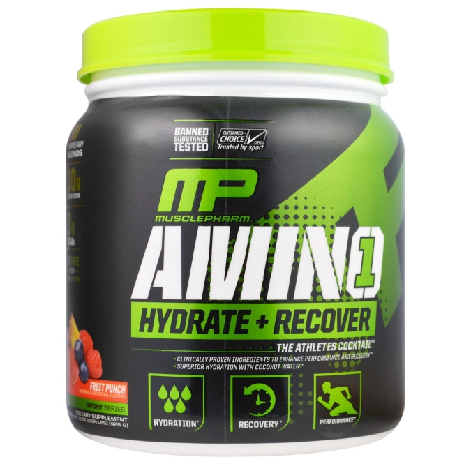 MusclePharm, Amino 1, Hydrate + Recover, Fruit Punch, 0.15 oz (426 g)