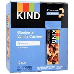KIND Bars, Фруктово-ореховый батончик Чернично-ванильный кешью 12 батончиков