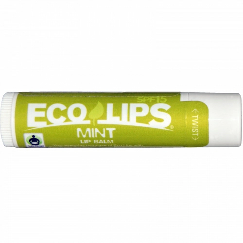 Eco Lips Inc., Бальзам для губ, SPF 15, Мята, 0.15 унций (4.25 г)