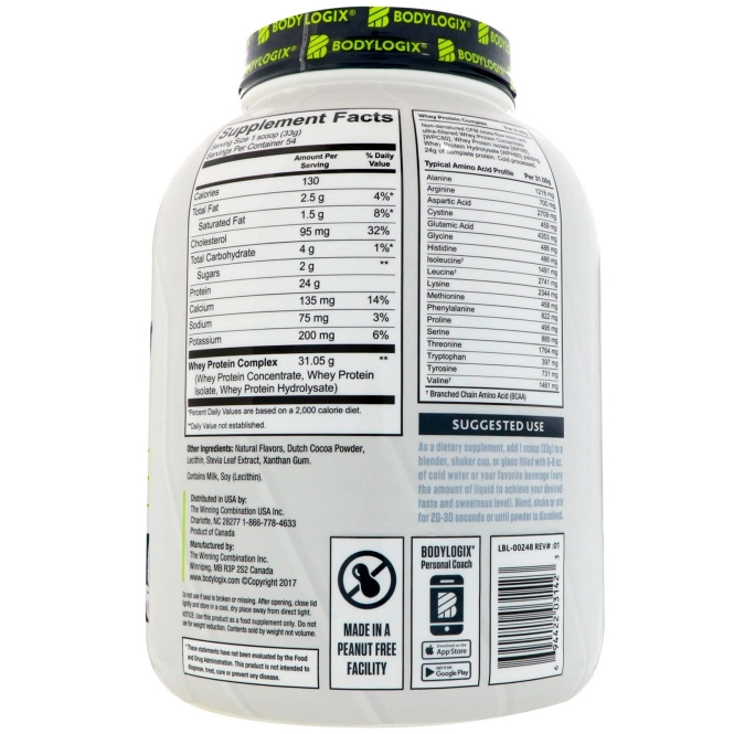 Bodylogix, Натуральная сыворотка, Роскошный шоколад, 4 фунта (1,8 кг)