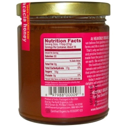 Heavenly Organics, Мёд акации, 100% органический сырой, 12 унций (340 г)