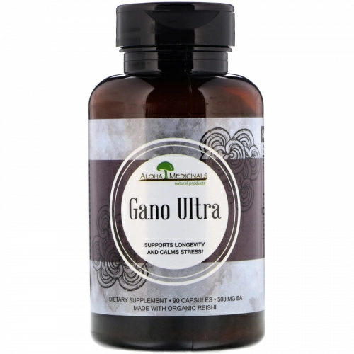 Aloha Medicinals Inc., Gano Ultra, 500 mg, 90 Capsules