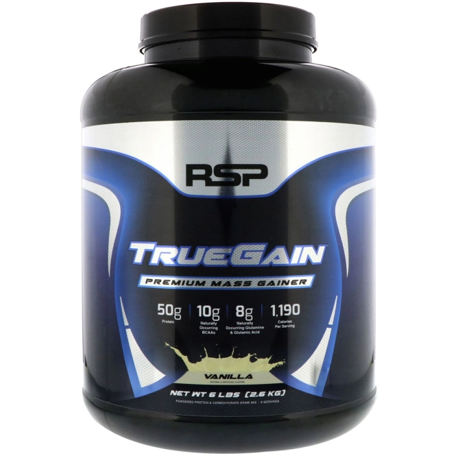 RSP Nutrition, TrueGain Premium Mass Gainer, Vanilla, 6 lbs (2.6 kg)