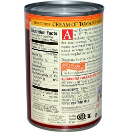 Amy's, Органический обезжиренный томатный крем-суп, с низким содержанием натрия, 14,5 унций (411 г)