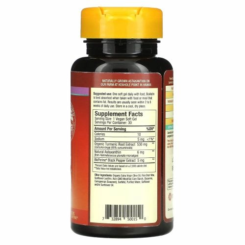 Nutrex Hawaii, BioAstin - TurmericAstin Гавайский астаксантин 30 софтгелей