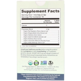 Earth Mama, 100% органический чай для беременных на позднем сроке, со вкусом травяной мяты, 16 чайных пакетов, 1,3 унции (37 г)