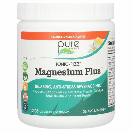 Pure Essence, Ionic-Fizz Magnesium Plus Апельсиново-ванильный 342 грамма
