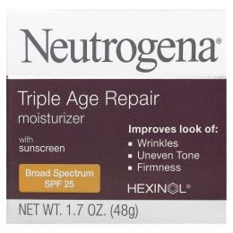 Neutrogena, Triple Age Repair, увлажняющее средство с солнцезащитными свойствами, широкий спектр, фактор защиты от солнца 25, 1,7 унц. (48 g)