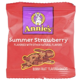 Annie's Homegrown, Organic Bunny Fruit ™ Snacks, летняя клубника, 10 пакетиков по 19 г (0,7 унции)