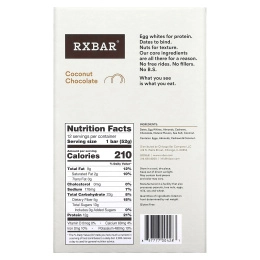 RXBAR, Протеиновые батончики, Кокос и шоколад, 12 батончиков, 1,83 унции (52 г) каждый