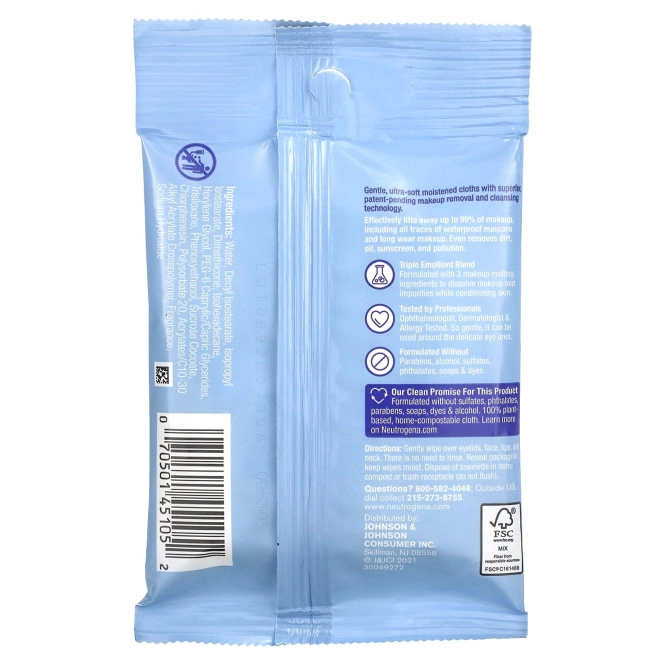 Neutrogena,  Makeup Remover Cleansing Towelettes,  7 Pre-Moistened Towelettes