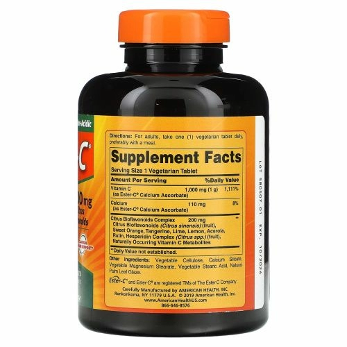 American Health, Ester-C с цитрусовыми биофлавоноидами, 500 мг, 225 вегетарианских таблеток