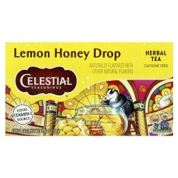 Celestial Seasonings, Herbal Tea, лимонно-медовые капли, без кофеина, 16 чайных пакетиков, 22 г (0,8 унции)