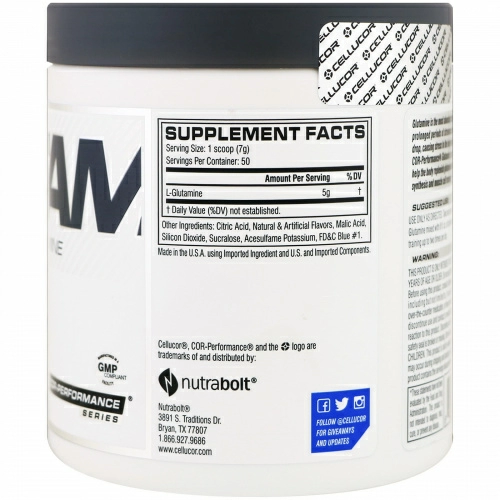 Cellucor, Глутамин Cor-Performance, голубая ежевика, 12,3 унции (350 г)