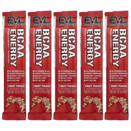 EVLution Nutrition, BCAA Energy®, фруктовый пунш, 5 пакетиков по 9,9 г (0,3 унции)