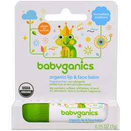 BabyGanics, Органический бальзам для губ и лица, 7 г (0,25 унции)