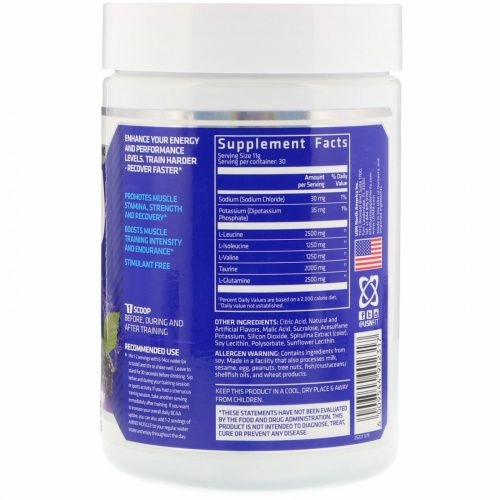 USN, BCAA Aminos Plus, Blue Raspberry, 11.6 oz (330 g)
