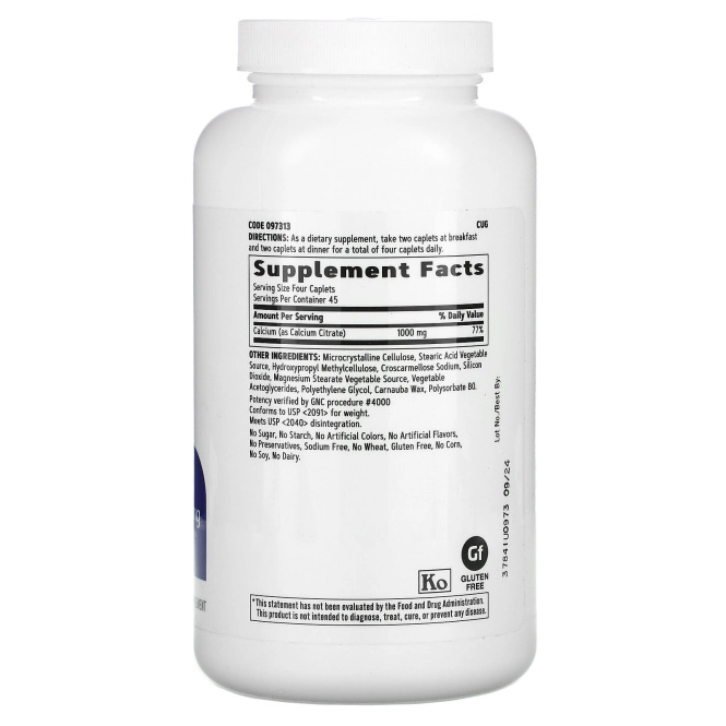 GNC, Calcium Citrate, 180 Vegetarian Caplets