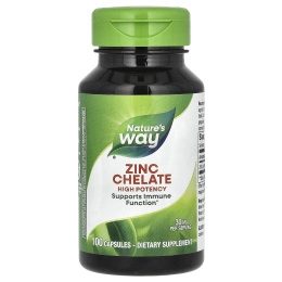 Цинк Nature's Way Chelate Zinc 30 мг, 100 капсул