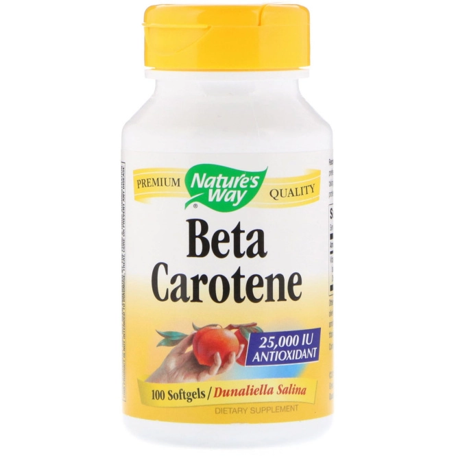 Nature's Way, Beta Carotene, 25,000 IU, 100 Softgels
