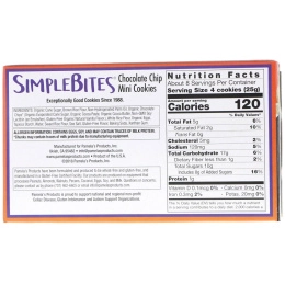 Pamela's Products, Simplebites, Хрустящее шоколадное мини-печенье, 7 унций (198 г)