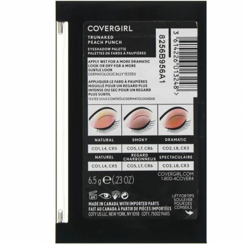 Covergirl, Trunaked, палитра теней для век, «Персиковый пунш», 6,5 г (0,23 унции)