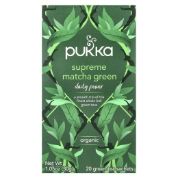 Pukka Herbs, органический зеленый чай, высшего качества зеленый матча, 20 саше, 30 г (1,05 унции)