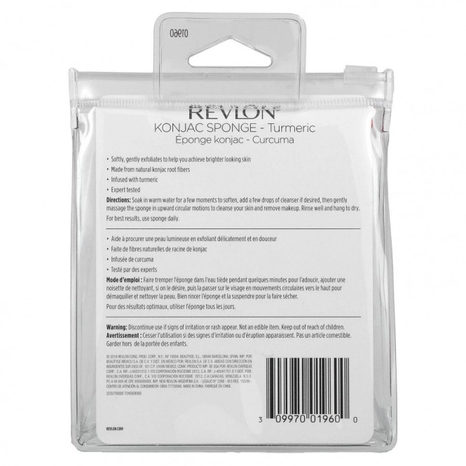 Revlon, Спонж с конжаком для лица, куркума, 1 спонж