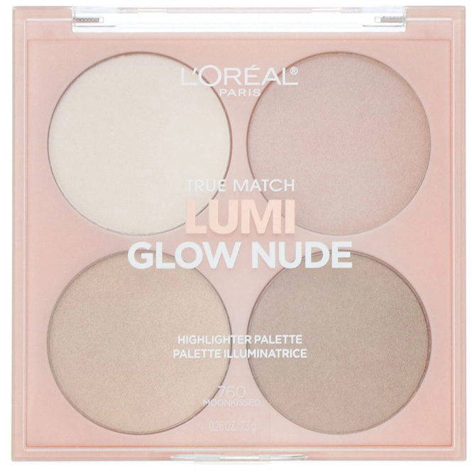 L'Oreal, Палетка хайлайтеров True Match Lumi Glow Nude, оттенок 760 «Лунный поцелуй», 7,3 г