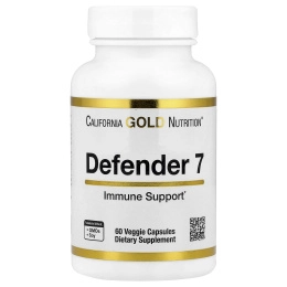 California Gold Nutrition, Defender 7, с витамином A, цинком, селеном и овсяным бета-глюканом, 60 растительных капсул