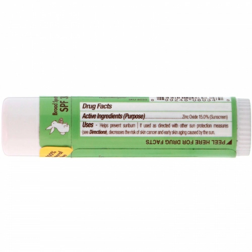 Babo Botanicals, Бесцветный солнцезащитный крем с цинком, спортивный карандаш, SPF 30, 17 г (0,6 унций)