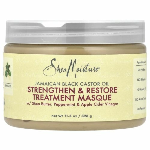 SheaMoisture, ямайское черное касторовое масло, укрепляющая и восстанавливающая маска, 340 мл (12 унции)